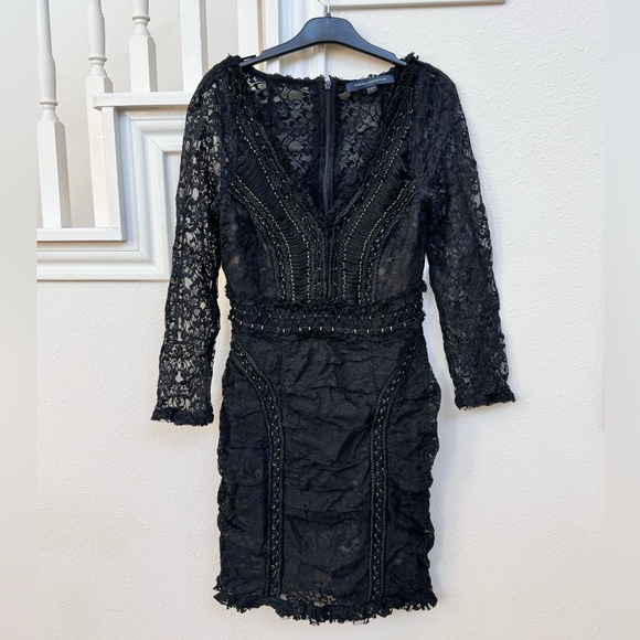 French Connection Embroidered Lace Mini Dress size XS - Picture 3 of 6